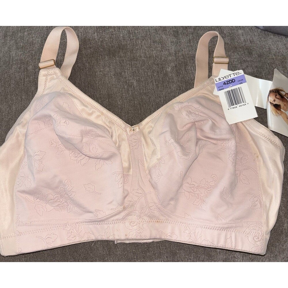 Lilyette Vintage Style 940 No-Wire Comfort Bra Size 42DD Pink